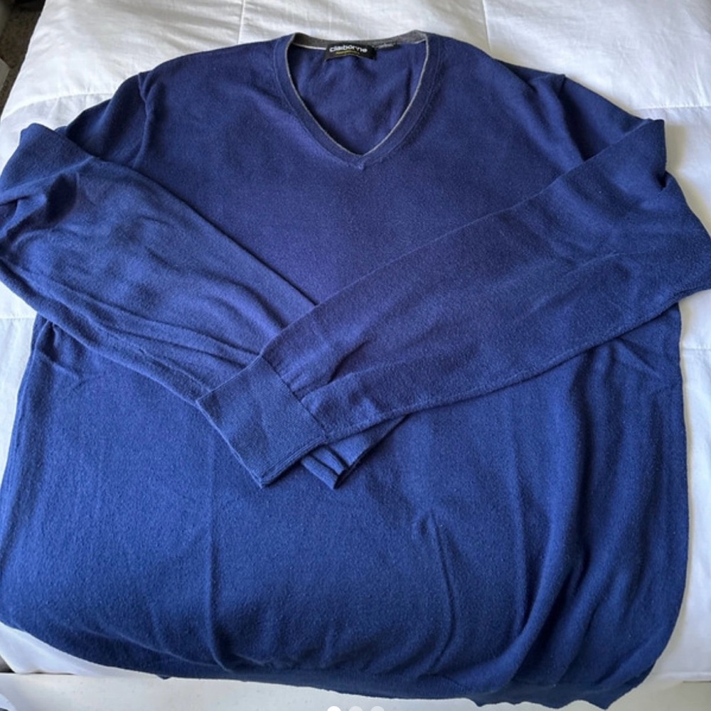 Claiborne Deep Blue V-Neck Sweater